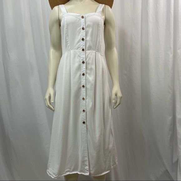 DD77 White Button Down Midi Dress Size XS - Picture 1 of 9